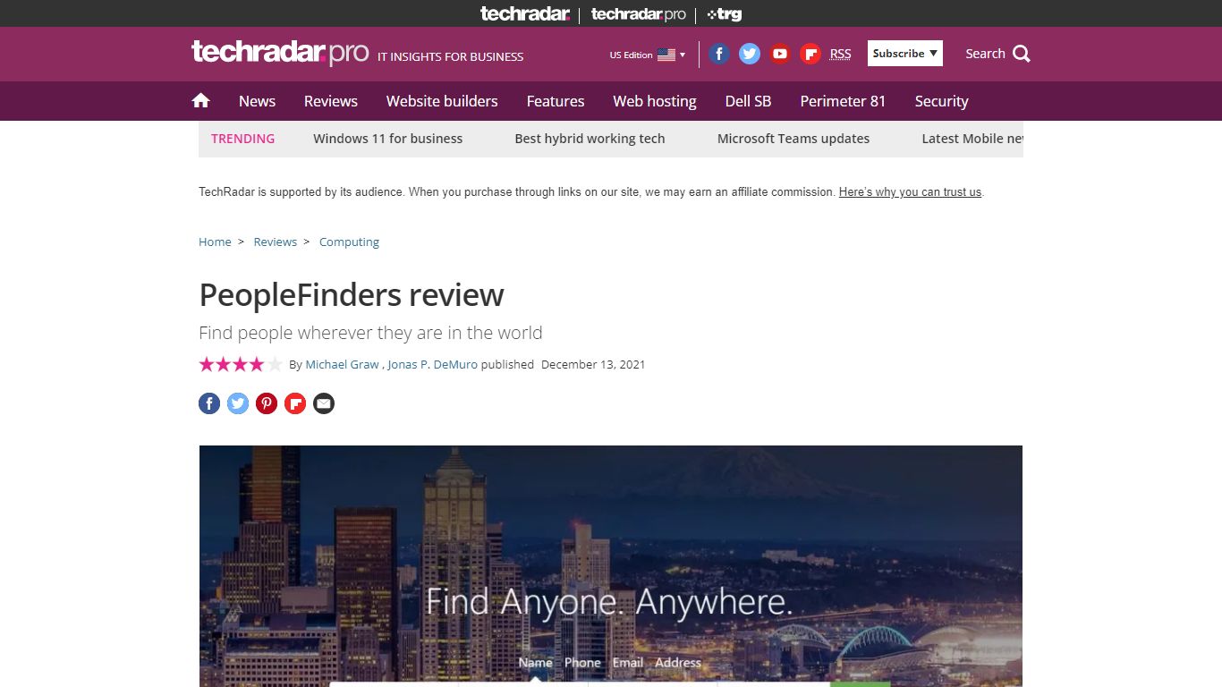 PeopleFinders review | TechRadar